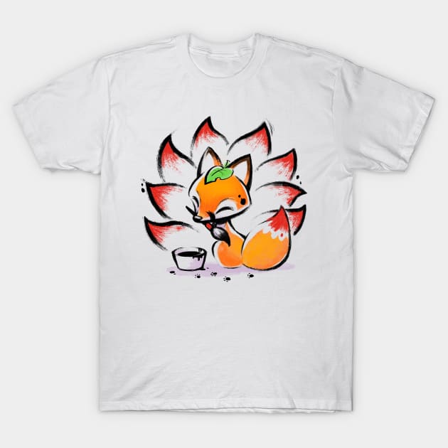 Nine tails Fox - Cute fox - japanese ink T-Shirt by BlancaVidal